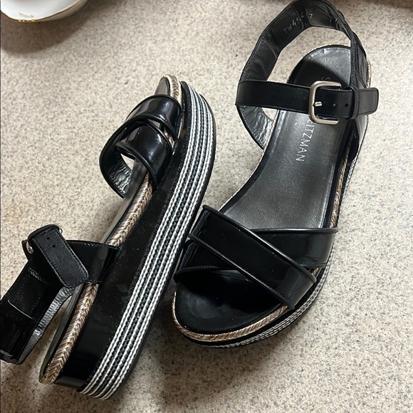 Stuart Weitzman Black and White Women's platform sandals size 7.5 - Picture 3 of 13